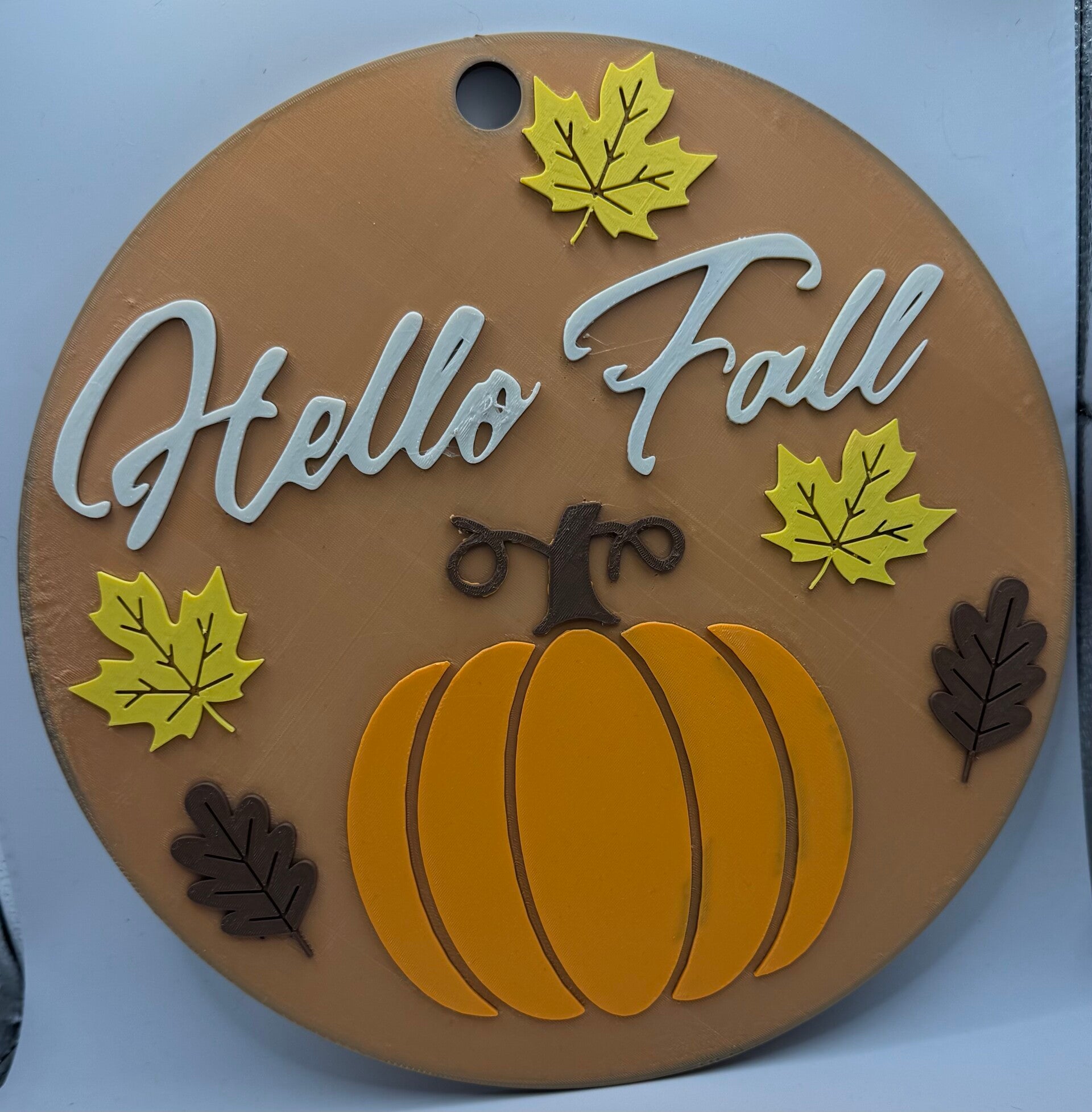 Hello Fall Round Sign
