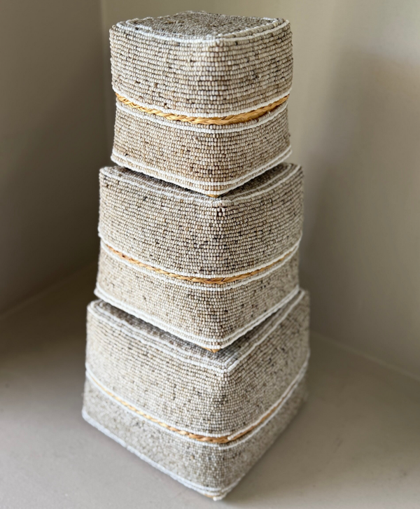 Set van 3 - Offermandjes Taupe