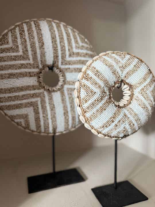 Beaded Ornament wit/beige