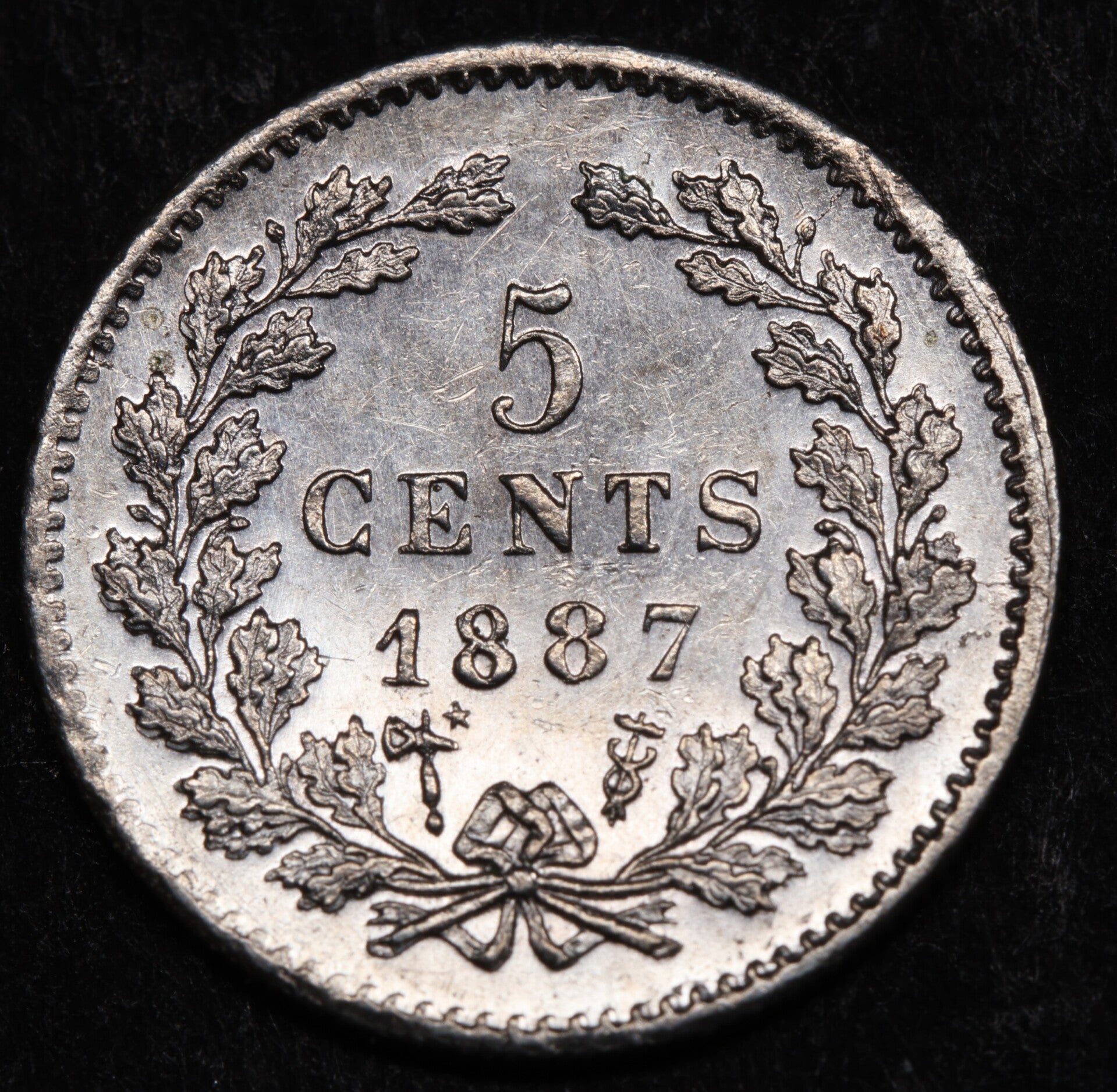 5 cent 1887. Unc.