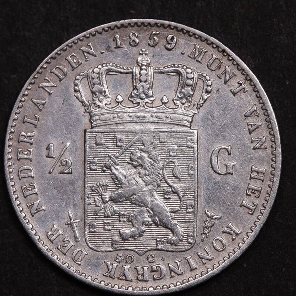 Halve gulden 1859. Zfr.