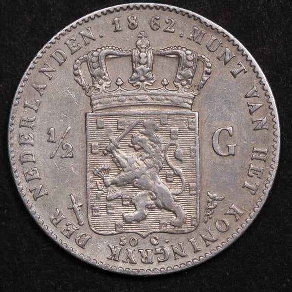 Halve gulden 1862. Zfr