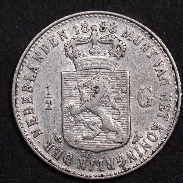 Halve gulden 1898. Zfr.
