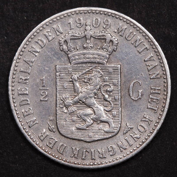 Halve gulden 1909. Zfr.