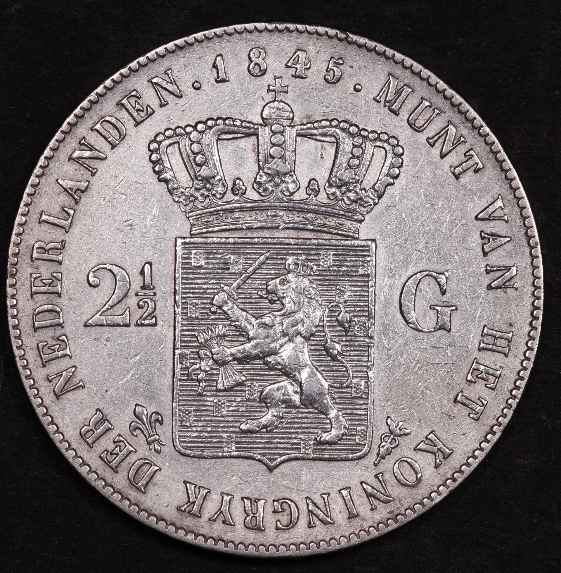 Rijksdaalder 1845a. Zfr/ Pr