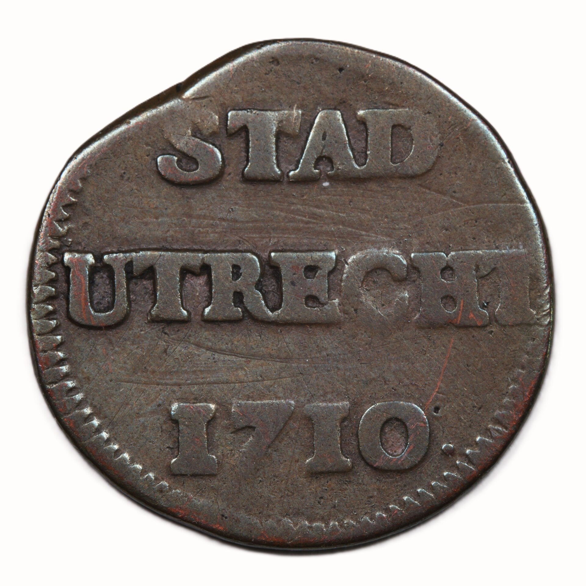 Utrecht duit 1710. Fr/ Zfr.