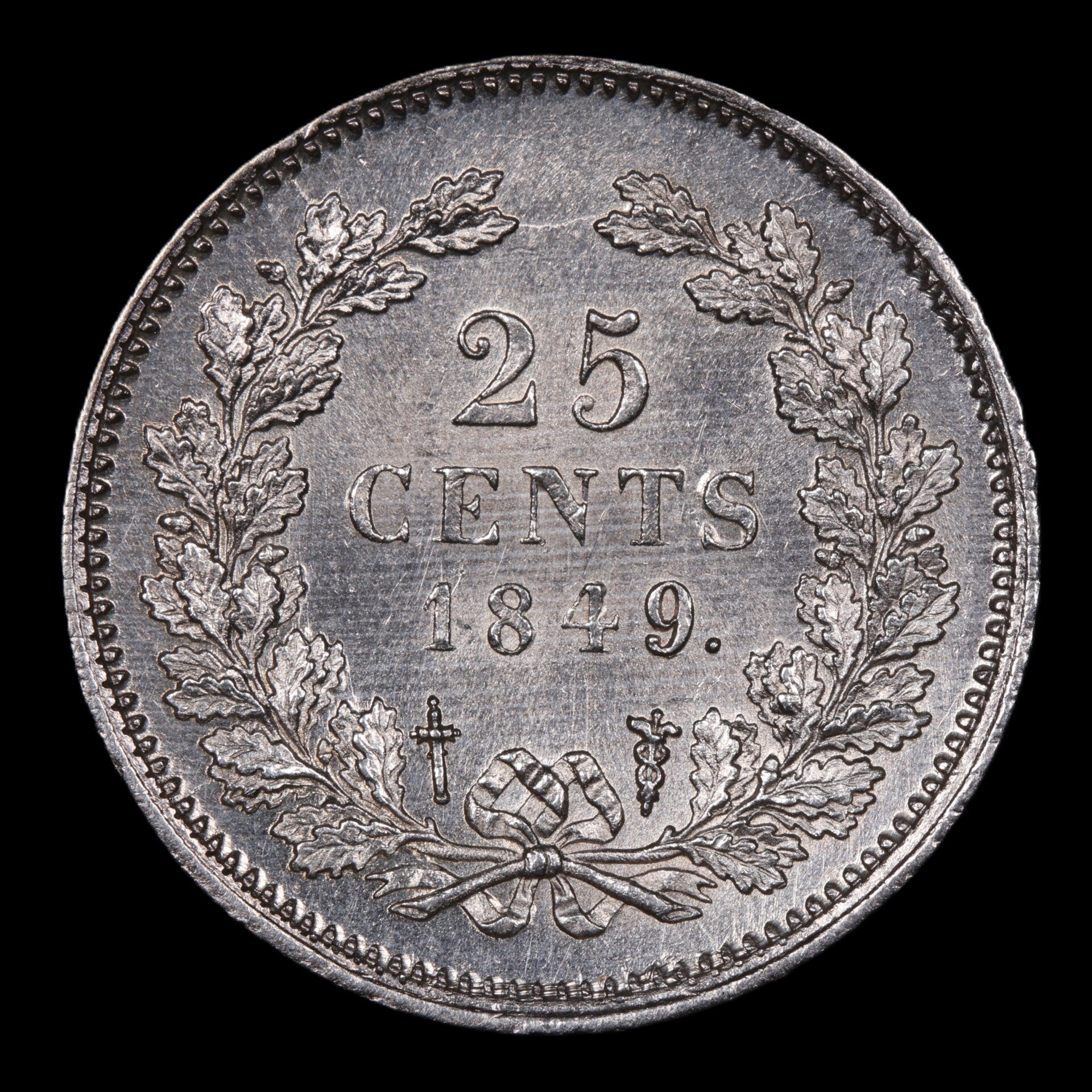 25 cent 1849. Unc.