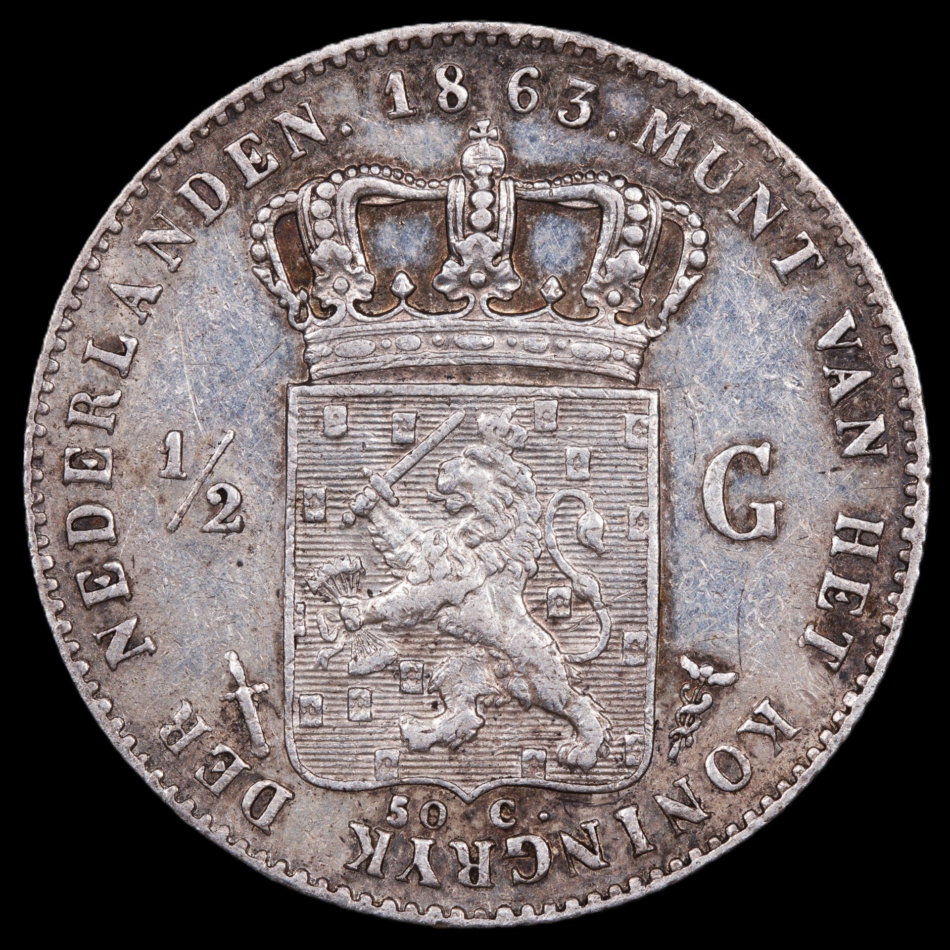 Halve gulden 1863. Zfr.