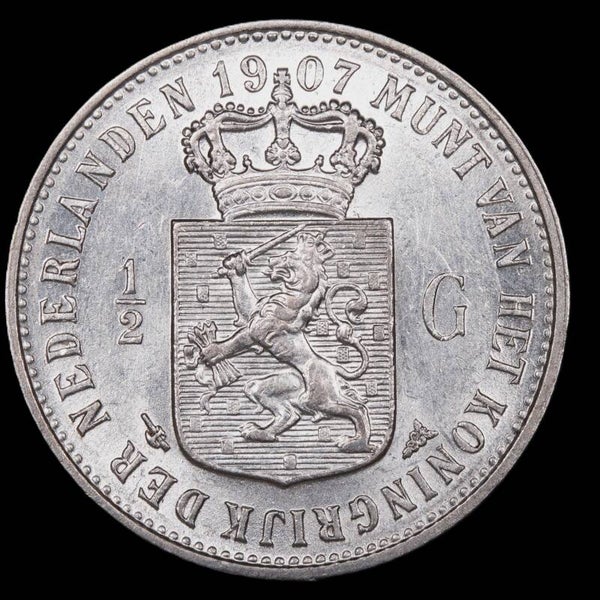 Halve gulden 1907. Pr.