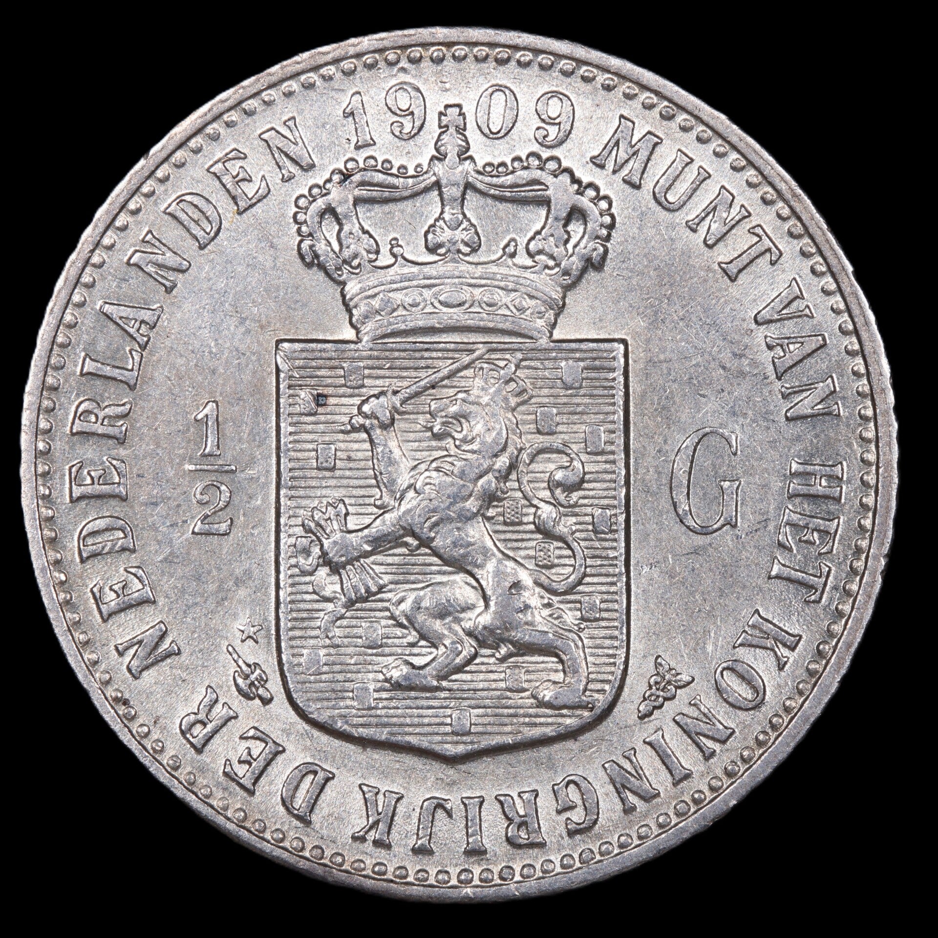 Halve gulden 1909. Pr.