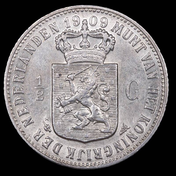 Halve gulden 1909. Pr.
