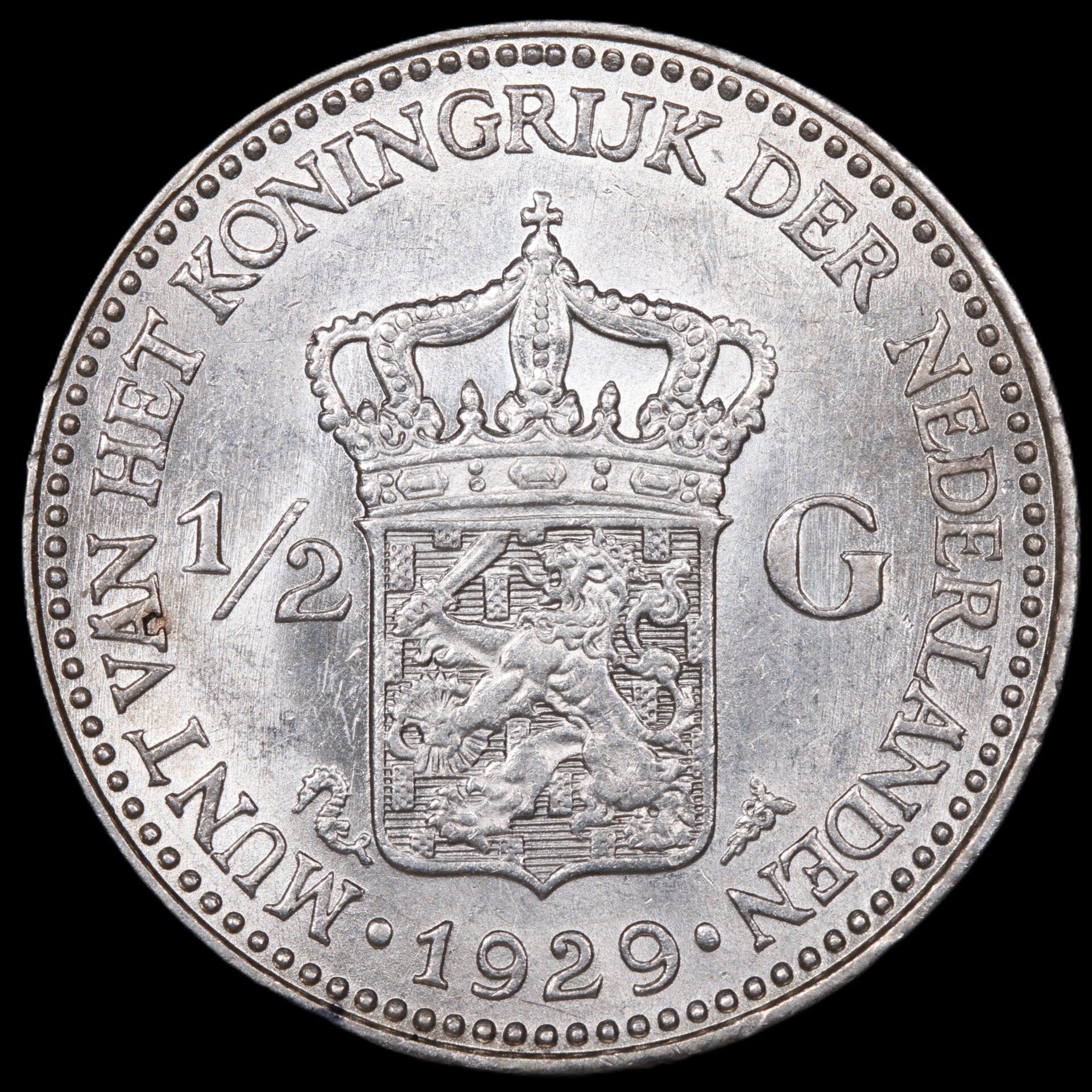 Halve gulden 1929a. Unc.
