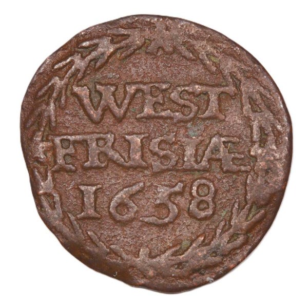 Duit West-Friesland 1658. Fr/ Zfr.