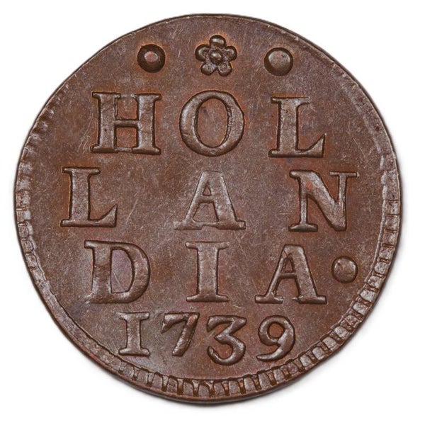 Duit Holland 1739. Unc.