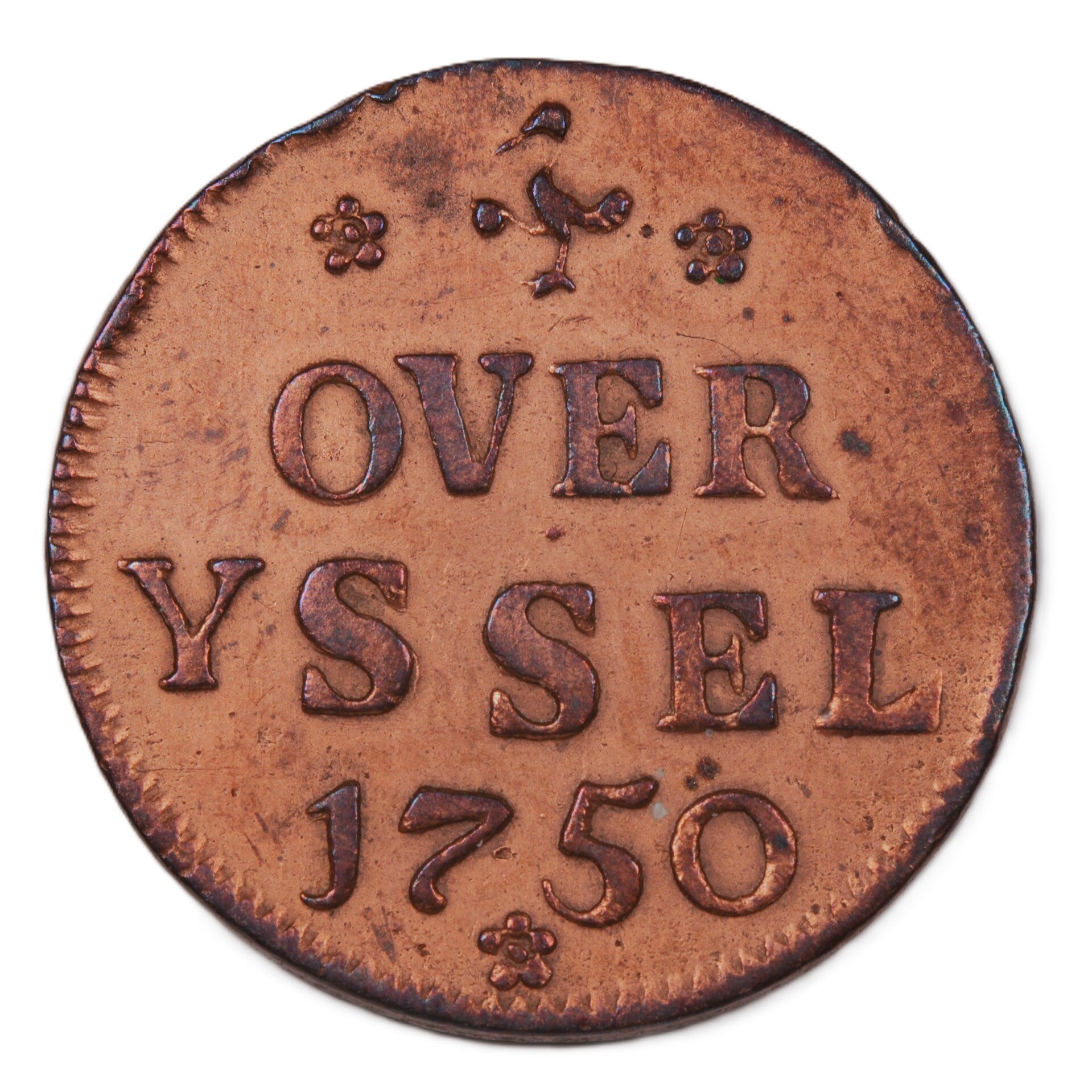 Duit Overijssel 1750. Zfr.