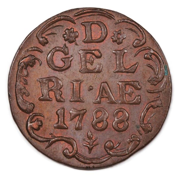 Duit Gelderland 1788. Unc.