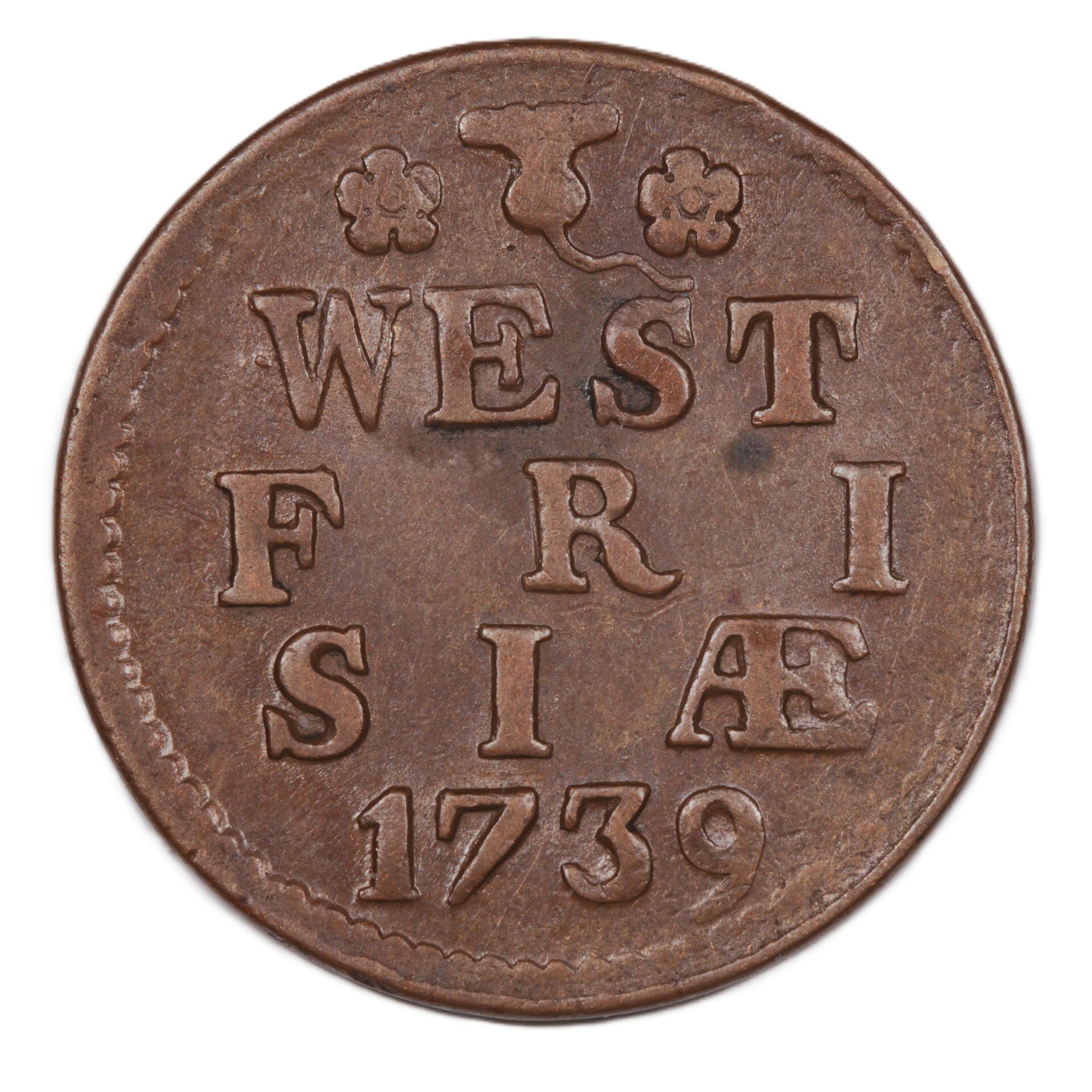Duit West-Friesland 1739. Zfr/ Pr.
