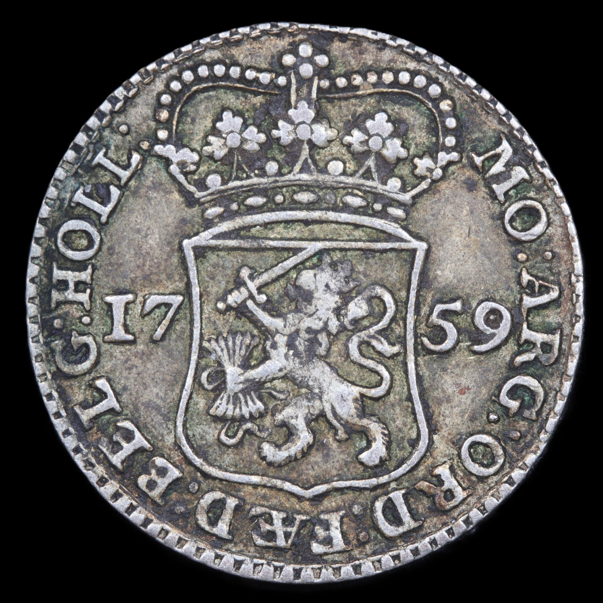Kwart gulden Holland 1759. Zfr/ Pr.