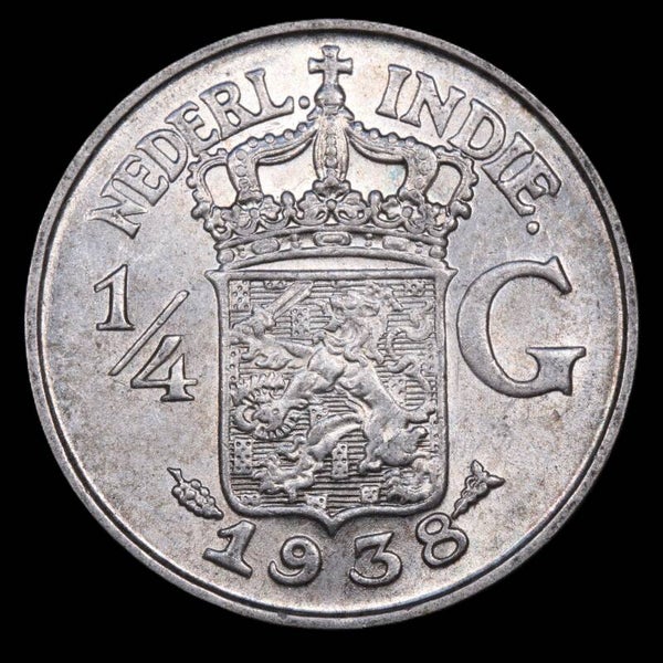 1/4e gulden Ned. Indie. 1938. Unc.