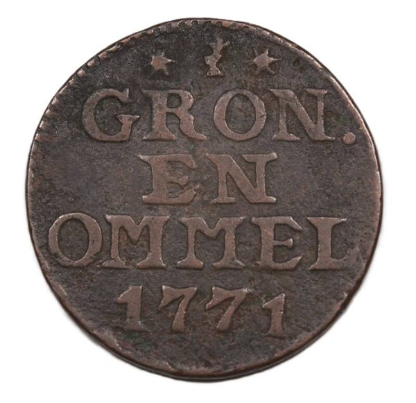 Duit Groningen en Ommelanden 1771. Fr/ Zfr.
