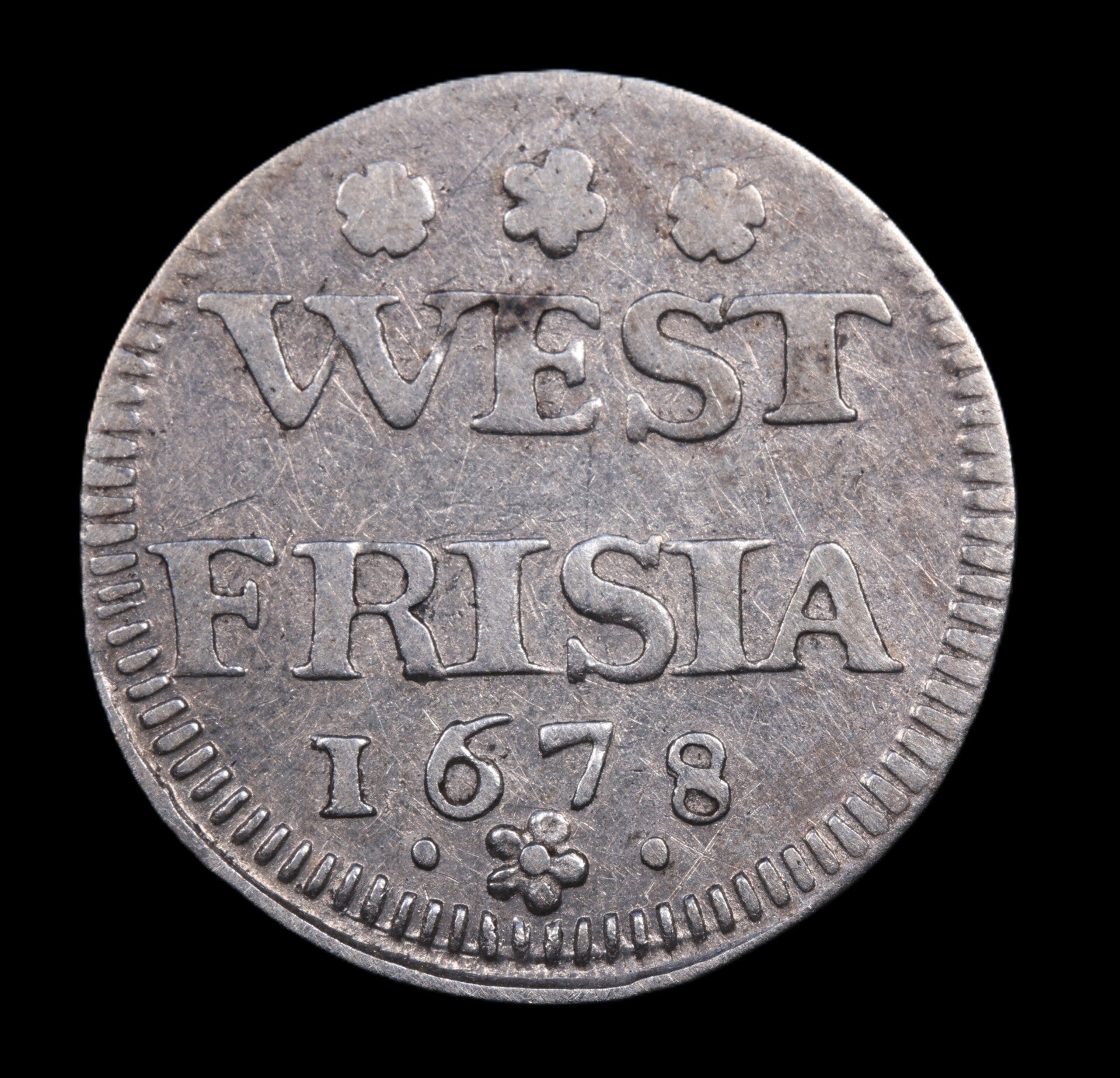 Dubbele wapenstuiver West-Friesland (Enkhuizen), 1678. Zfr.