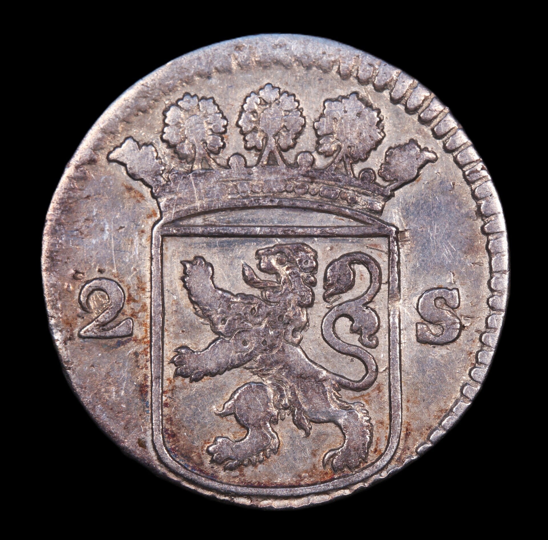 Dubbele wapenstuiver Holland, 1729. Zfr.