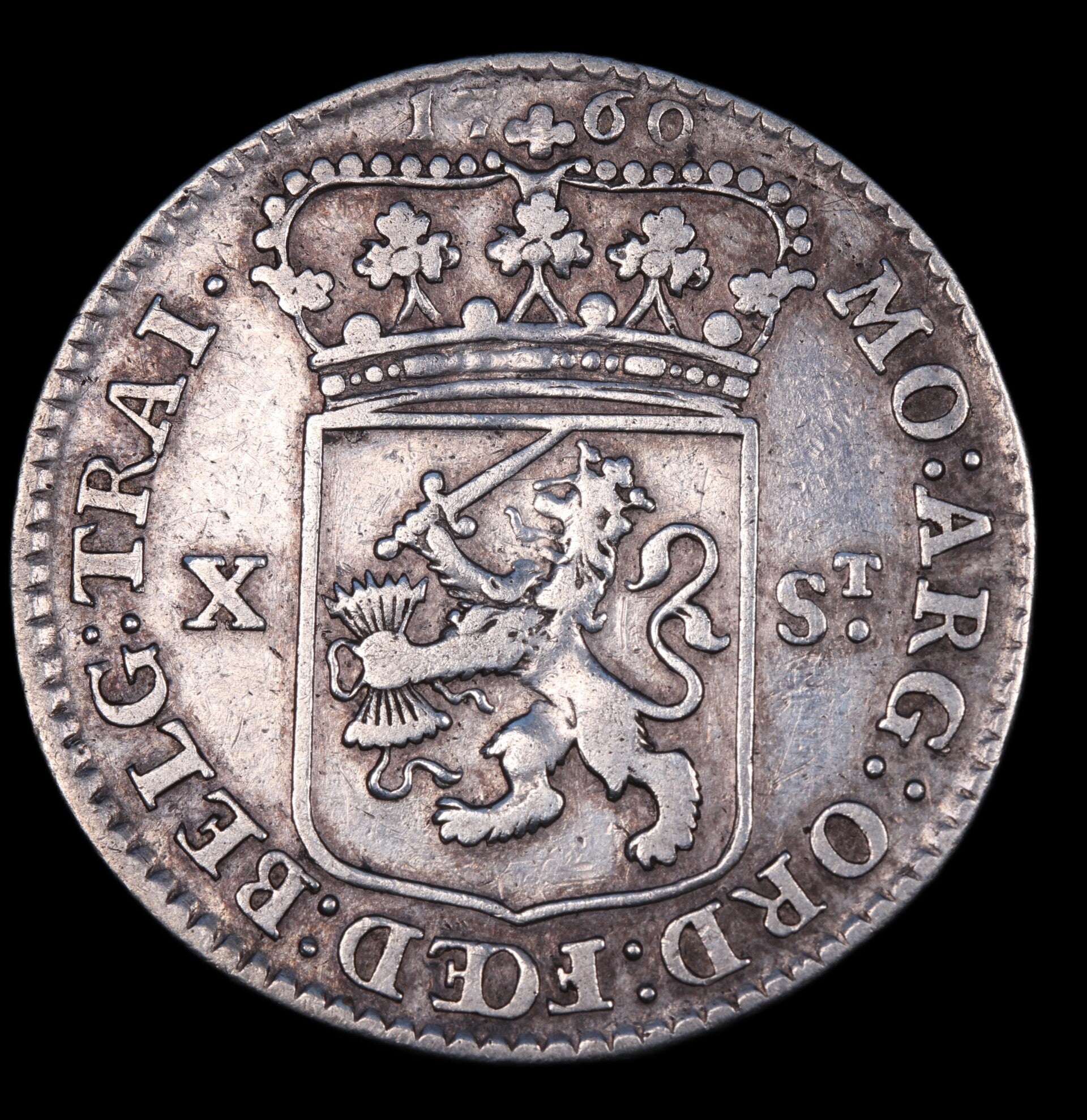 10 stuiver Utrecht, 1760. Fr/ Zfr.