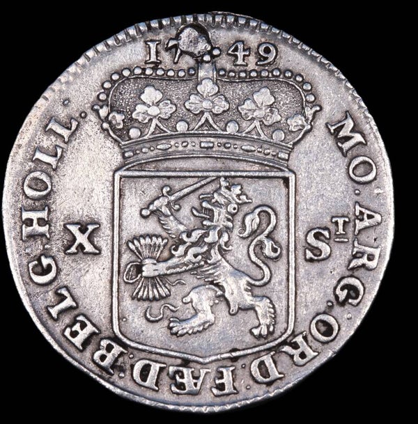 10 stuiver Holland 1749/48. Zfr/ Pr.