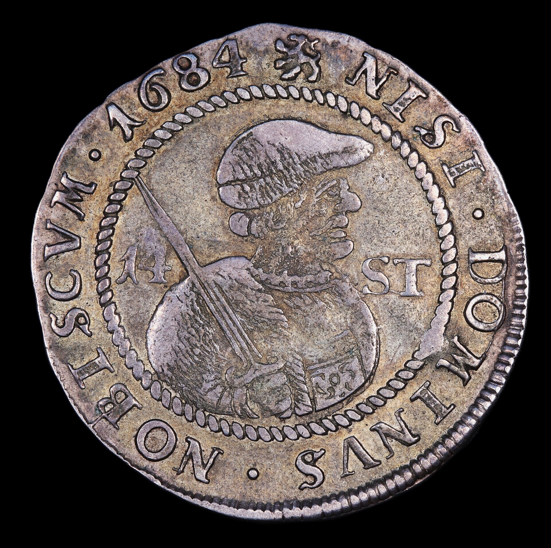1/2e florijn of 14 stuiver Friesland, 1684. Zfr/ Pr.