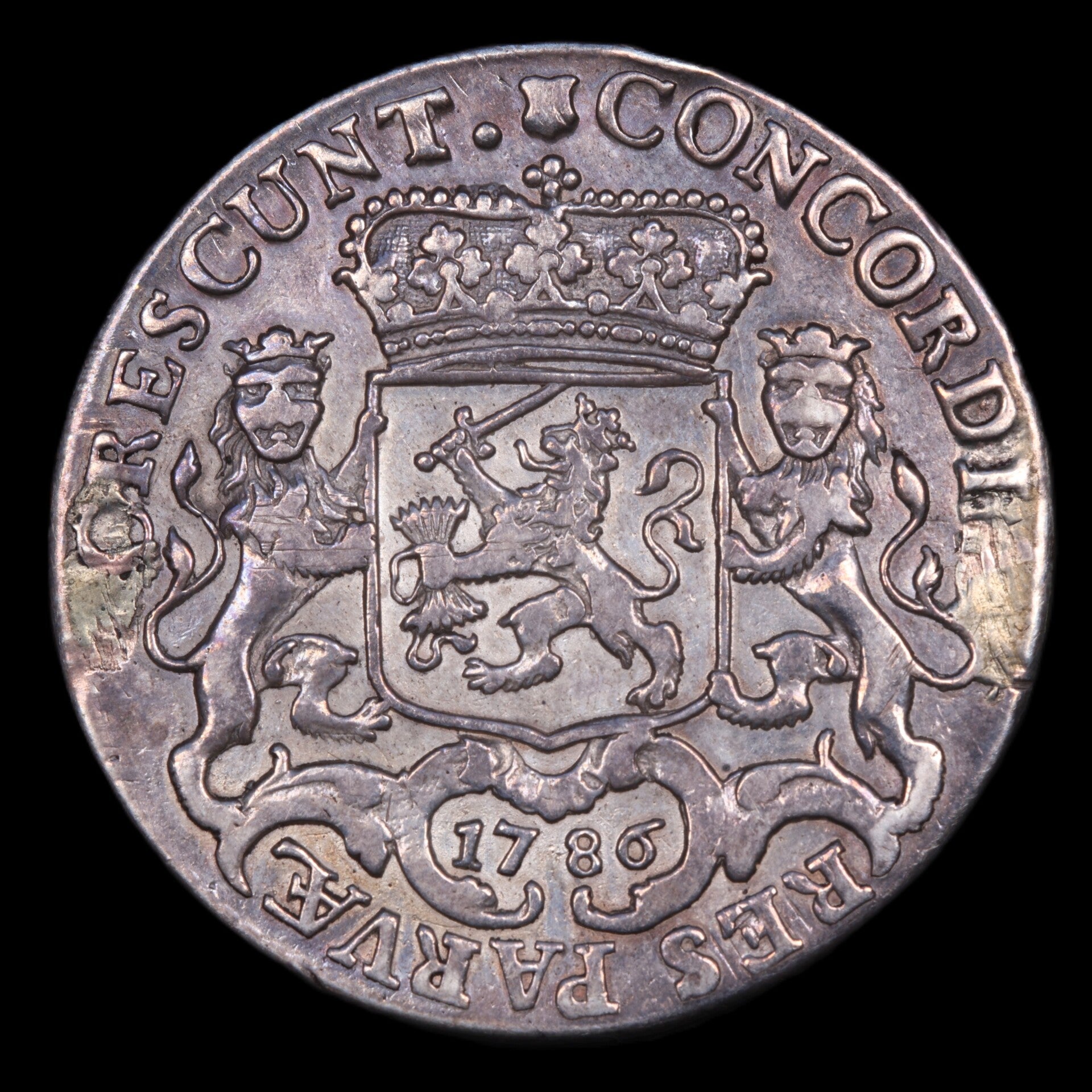 1/2e zilveren rijder Utrecht, 1786. Zfr.