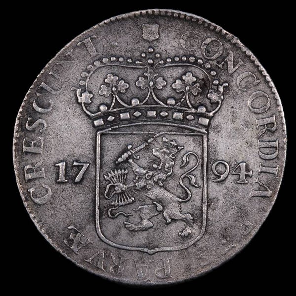Zilveren dukaat, Utrecht, 1794. Zfr/ Pr.