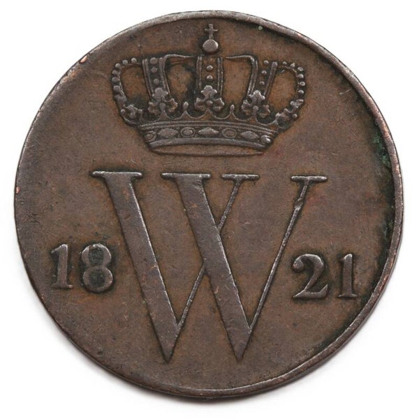 Halve cent 1821 Utrecht. Zfr.