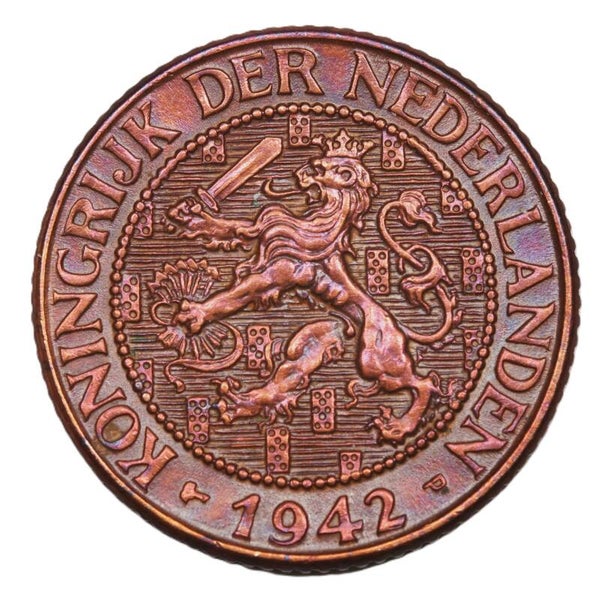 1 cent 1942 roodkoper. Unc.