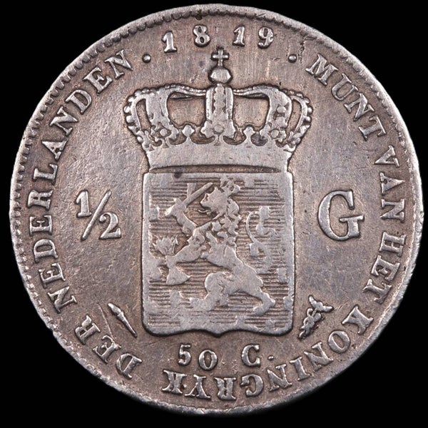 Halve gulden 1819. Variant. Zfr.
