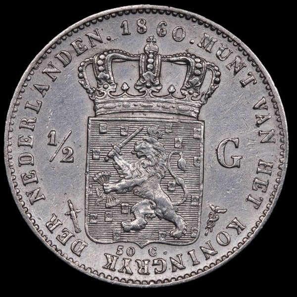 Halve gulden 1860. Pr-.