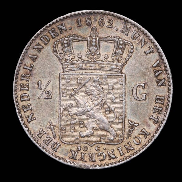 Halve gulden 1862. Pr.