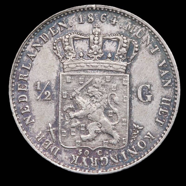 Halve gulden 1864. Zfr.