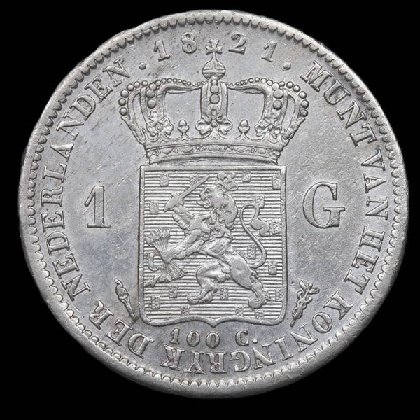 1 Gulden 1821 Utrecht. Zfr/ Pr.