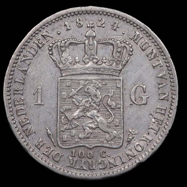 1 Gulden 1824 Utrecht. Zfr+