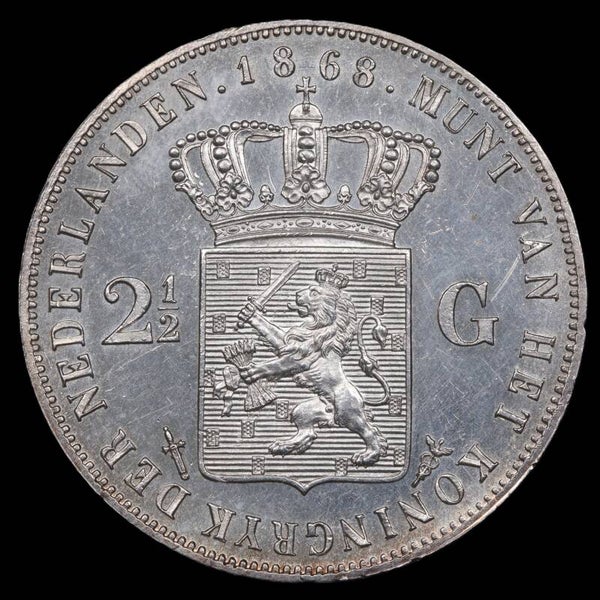2,5 Gulden 1868. Pr/ Unc.