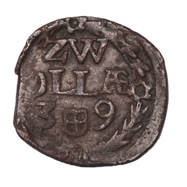 Duit Zwolle 1639. Fr/ Zfr.