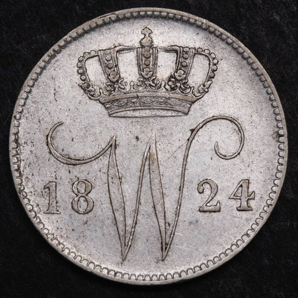 25 cent 1824 Brussel. Zfr/ Pr.