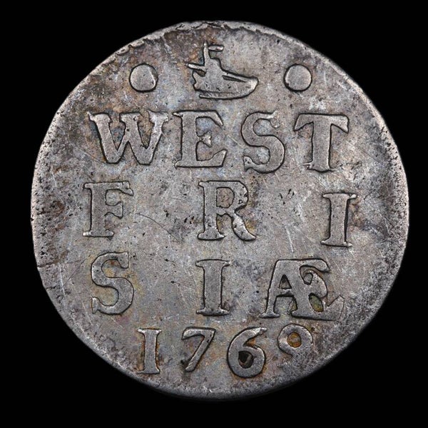 Dubbele wapenstuiver West-Friesland 1769. Zfr.