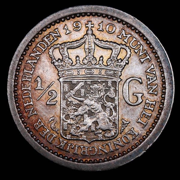 Halve gulden 1910. Zfr.