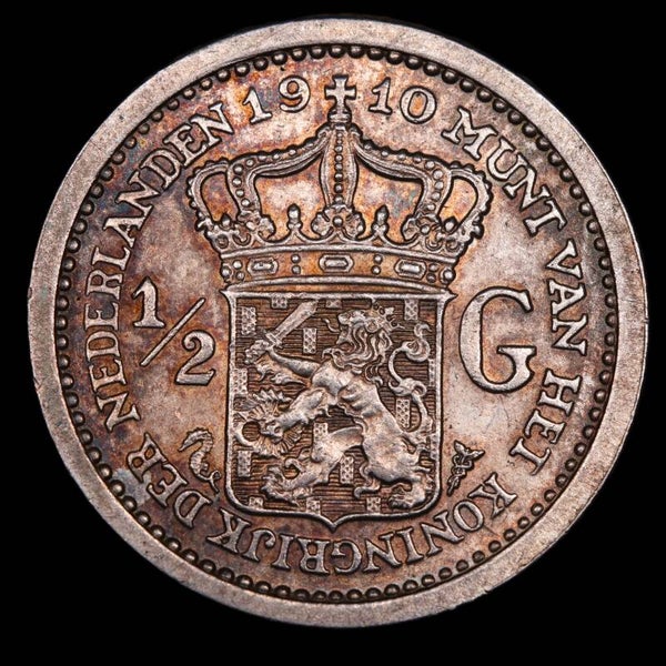 Halve gulden 1910. Pr.