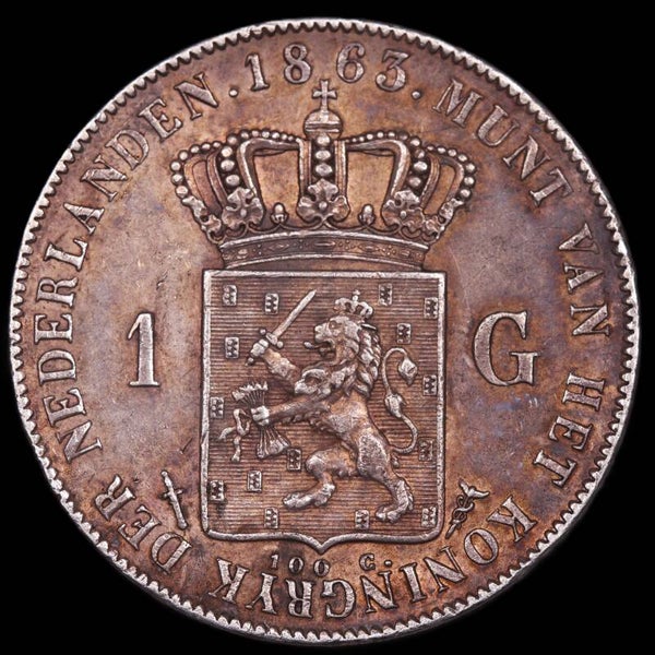 1 Gulden 1863. Zfr/ Pr.