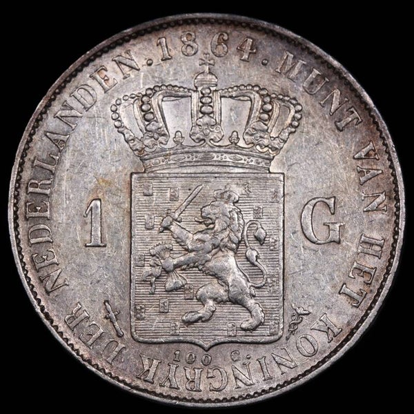 1 Gulden 1864. Zfr/ Pr.