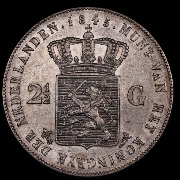 2,5 Gulden 1845a. Zfr/ Pr.