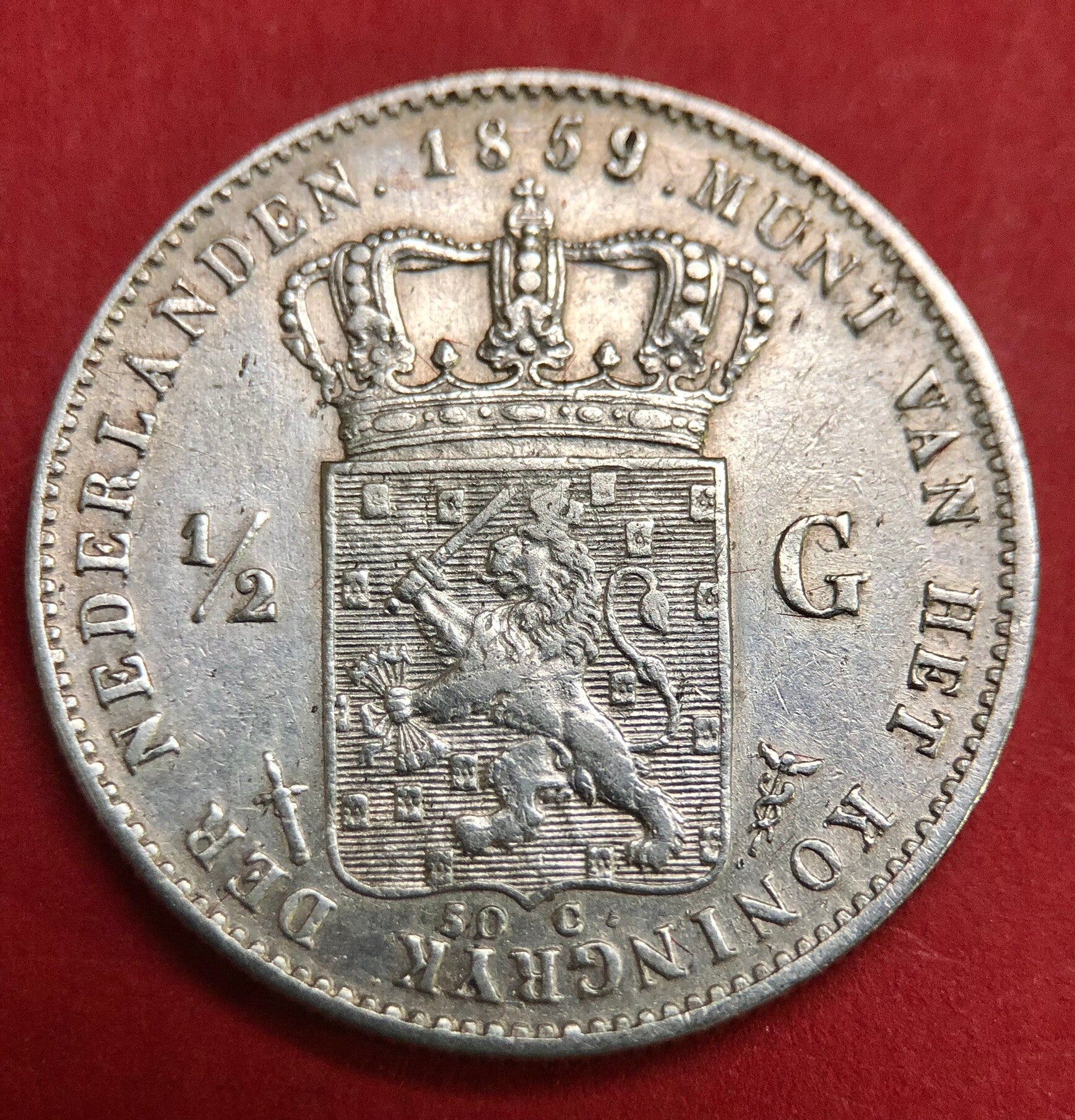 Halve gulden 1859. Zfr.