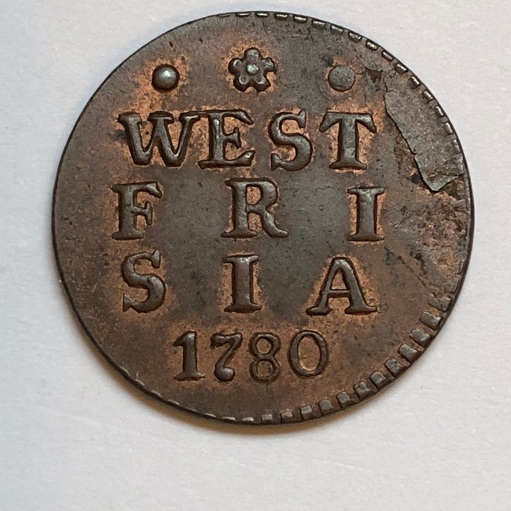 West-Friesland. Duit 1780. Unc.